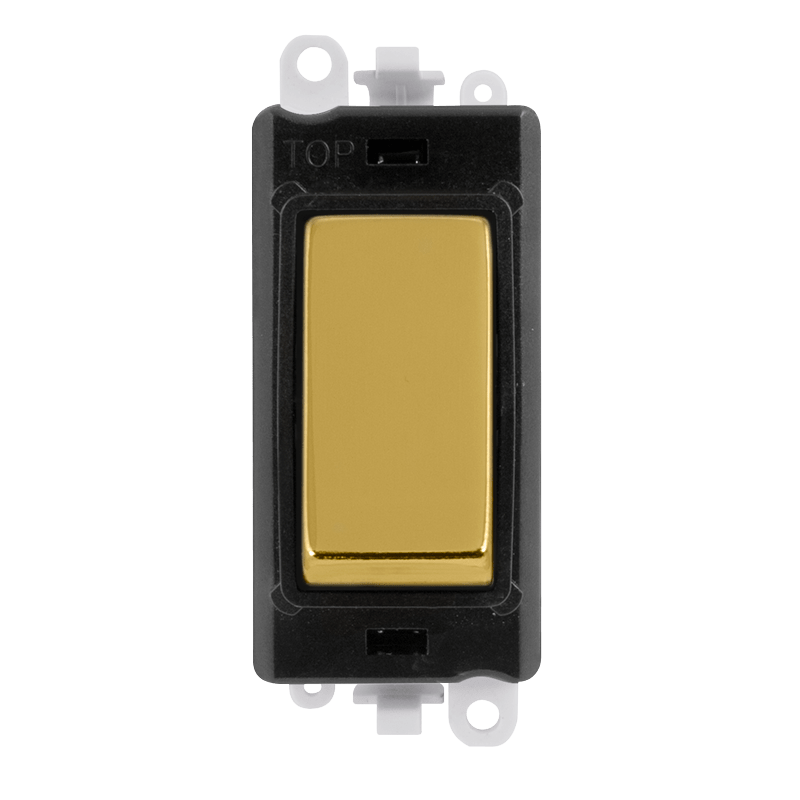 Click GridPro 20AX 1 Way Switch Module - Black - Polished Brass – GM2001BKBR