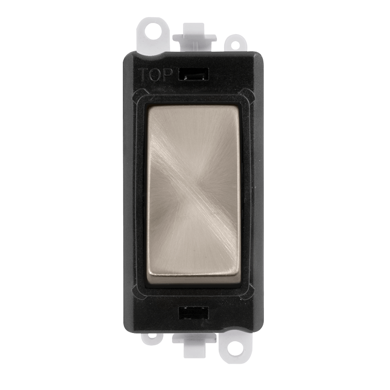 Click GridPro 20AX 2 Way Retractive Switch Module - Black - Brushed Stainless – GM2004BKBS