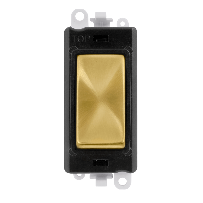 Click GridPro 20AX 2 Way Retractive Switch Module - Black - Satin Brass – GM2004BKSB