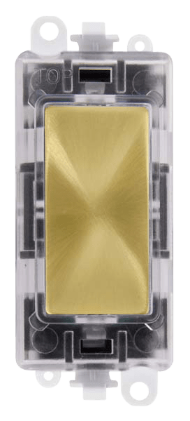 Click GridPro 250V~ Red Transparent Illuminated Blank Module - Satin Brass – GM2008RTSB