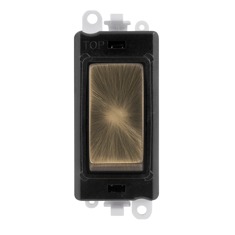 Click GridPro 20AX Double Pole Switch Module - Black - Antique Brass – GM2018BKAB