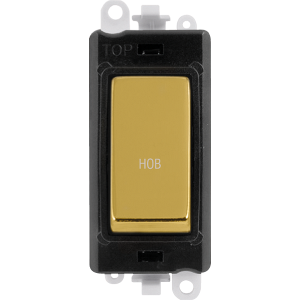 Click GridPro 20AX Double Pole Switch Module - Black - Polished Brass - Hob – GM2018BKBR-HB