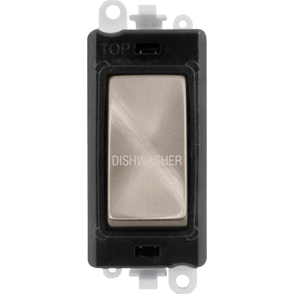Click GridPro 20AX Double Pole Switch Module - Black - Brushed Stainless - Dishwasher – GM2018BKBS-DW