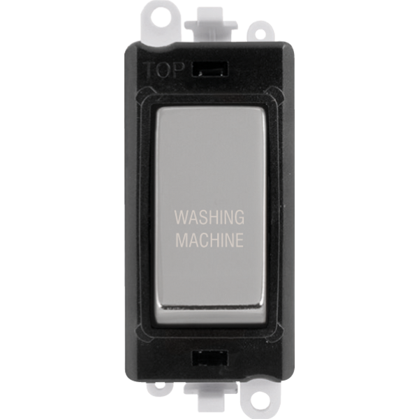 Click GridPro 20AX Double Pole Switch Module - Black - Polished Chrome - Washing Machine – GM2018BKCH-WM