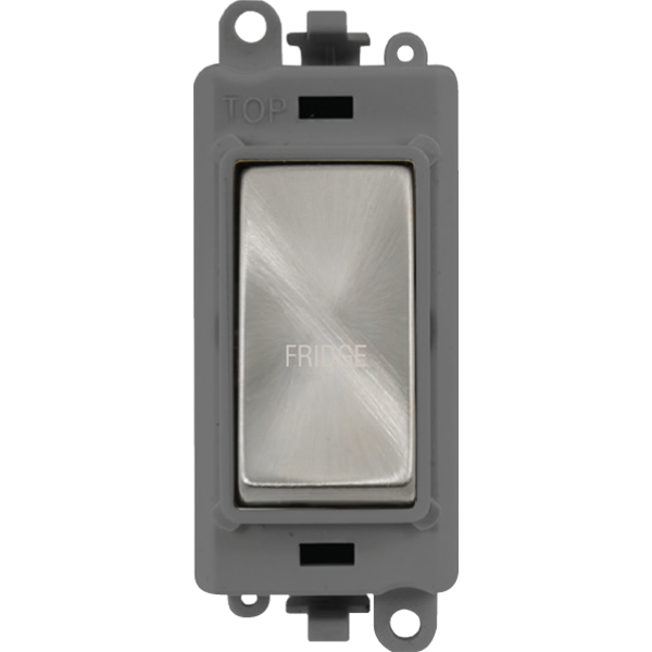Click GridPro 20AX Double Pole Switch Module - Grey - Satin Chrome - Fridge – GM2018GYSC-FD