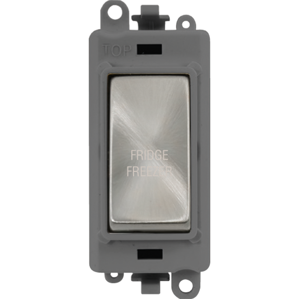 Click GridPro 20AX Double Pole Switch Module - Grey - Satin Chrome - Fridge Freezer – GM2018GYSC-FF