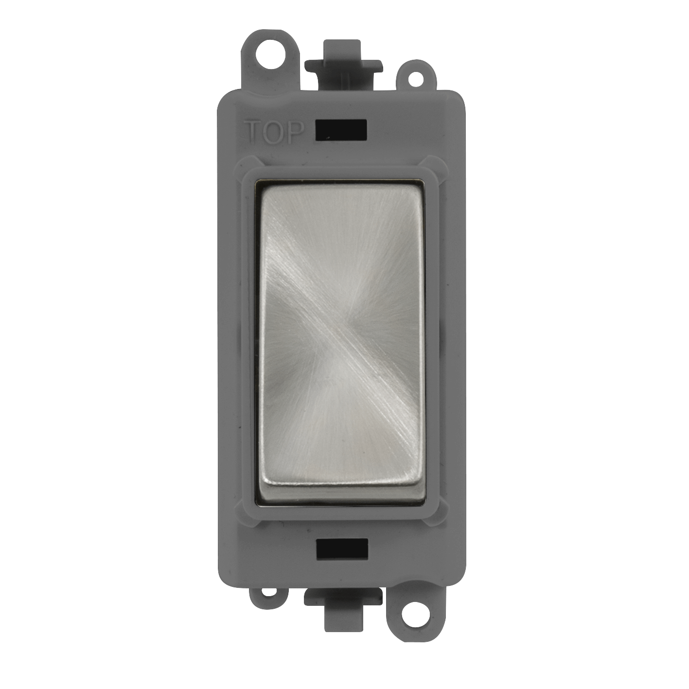 Click GridPro 20AX Double Pole Switch Module - Grey - Satin Chrome – GM2018GYSC