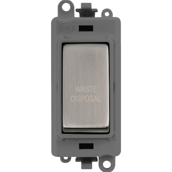 Click GridPro 20AX Double Pole Switch Module - Grey - Stainless Steel - Waste Disposal – GM2018GYSS-WD
