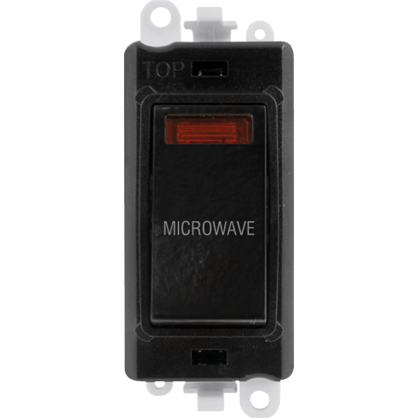Click GridPro 20AX Double Pole Switch With Neon Module - Black - Microwave – GM2018NBK-MW