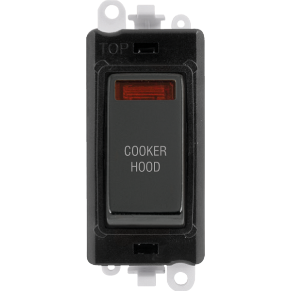 Click GridPro 20AX Double Pole Switch With Neon Module - Black - Black Nickel - Cooker Hood – GM2018NBKBN-CH