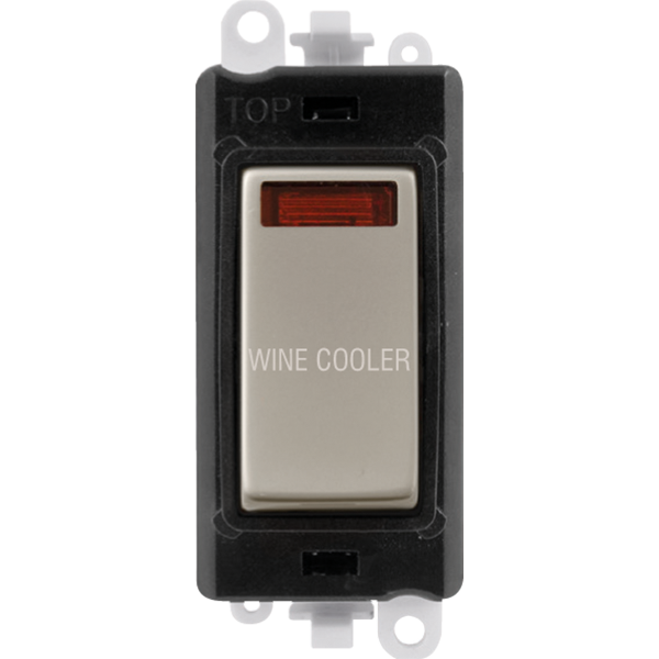 Click GridPro 20AX Double Pole Switch With Neon Module - Black - Pearl Nickel - Wine Cooler – GM2018NBKPN-WC