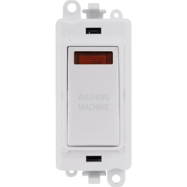 Click GridPro 20AX Double Pole Switch With Neon Module - Polar White - Washing Machine – GM2018NPW-WM