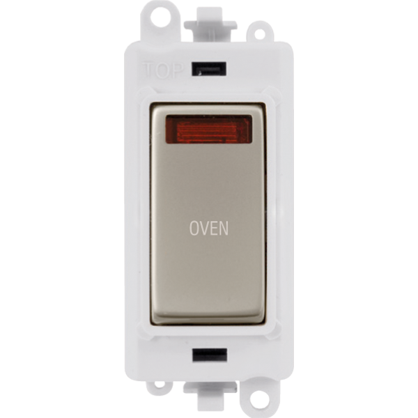 Click GridPro 20AX Double Pole Switch With Neon Module - Polar White - Pearl Nickel - Oven – GM2018NPWPN-OV