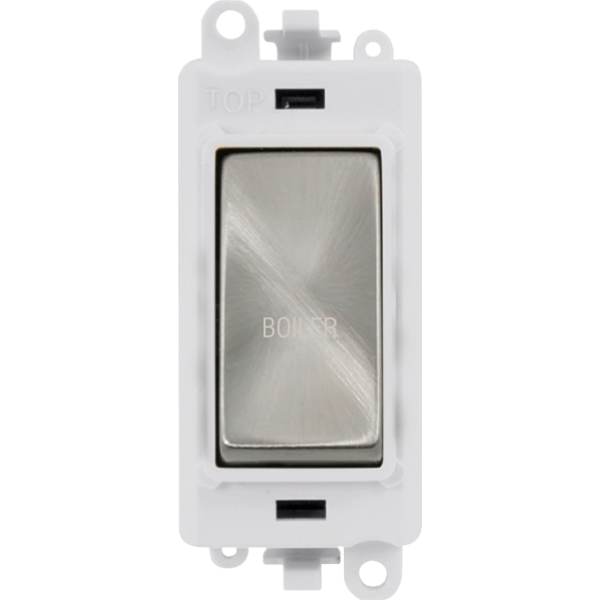 Click GridPro 20AX Double Pole Switch Module - Polar White - Satin Chrome - Boiler – GM2018PWSC-BL