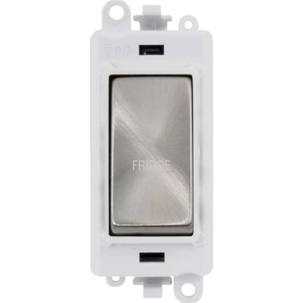 Click GridPro 20AX Double Pole Switch Module - Polar White - Satin Chrome - Fridge – GM2018PWSC-FD