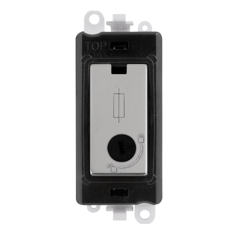 Click GridPro 13A Fused Lockable Module - Black - Polished Chrome – GM2047-LBKCH