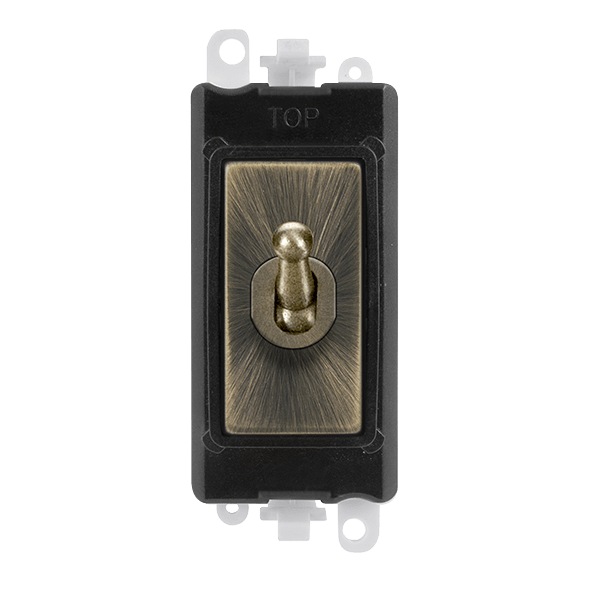 Click GridPro 20AX Double Pole Toggle Switch Module - Black - Antique Brass – GM209018BKAB