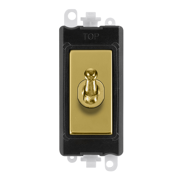Click GridPro 20AX Double Pole Toggle Switch Module - Black - Polished Brass – GM209018BKBR