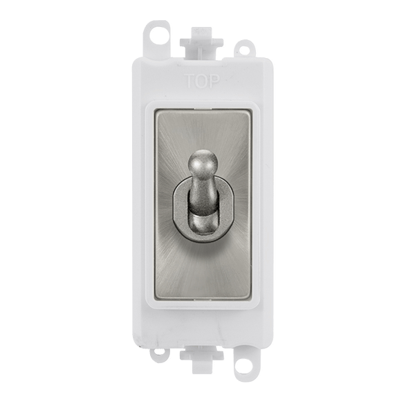 Click GridPro 20AX Double Pole Toggle Switch Module - Polar White - Satin Chrome – GM209018PWSC