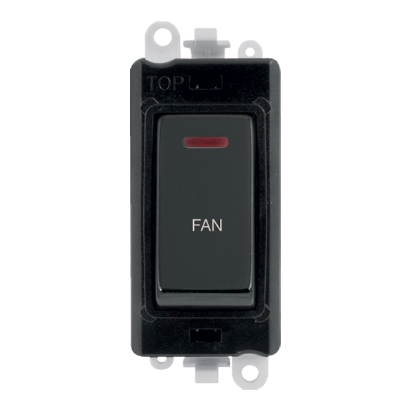 Click GridPro 20AX Double Pole Switch With LED Module - Black - Black Nickel - Fan – GM2218BKBN-FN