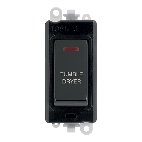 Click GridPro 20AX Double Pole Switch With LED Module - Black - Black Nickel - Tumble Dryer – GM2218BKBN-TD