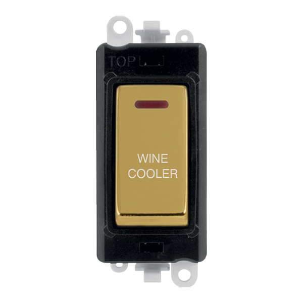 Click GridPro 20AX Double Pole Switch With LED Module - Black - Polished Brass - Wine Cooler – GM2218BKBR-WC
