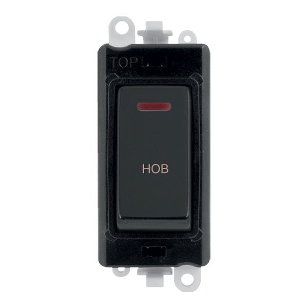 Click GridPro 20AX Double Pole Switch With LED Module - Black - Matt Black - Hob – GM2218BKMB-HB