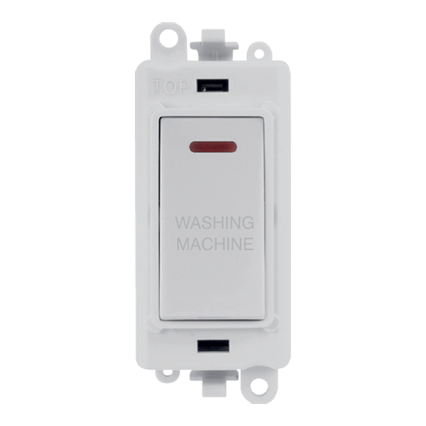 Click GridPro 20AX Double Pole Switch With LED Module - Polar White - Washing Machine – GM2218PW-WM