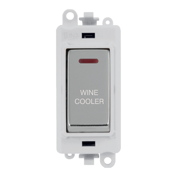 Click GridPro 20AX Double Pole Switch With LED Module - Polar White - Polished Chrome - Wine Cooler – GM2218PWCH-WC