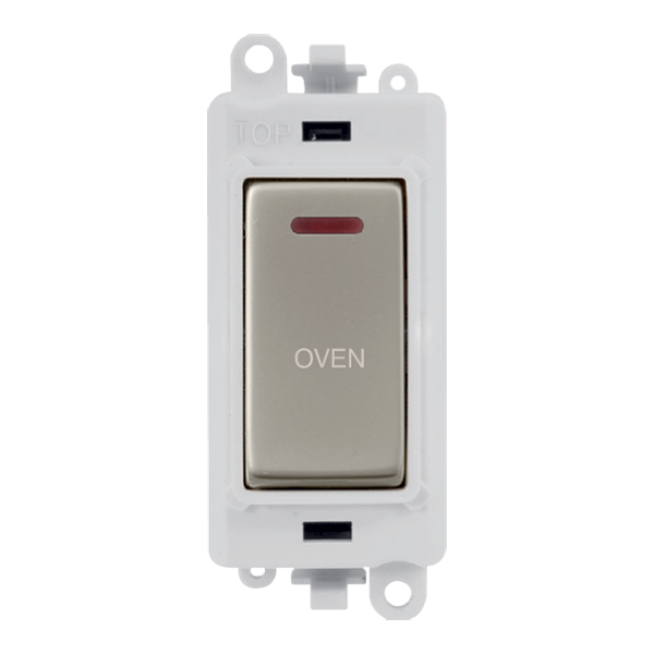 Click GridPro 20AX Double Pole Switch With LED Module - Polar White - Pearl Nickel - Oven – GM2218PWPN-OV