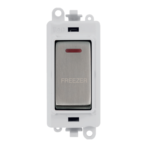 Click GridPro 20AX Double Pole Switch With LED Module - Polar White - Stainless Steel - Freezer – GM2218PWSS-FZ
