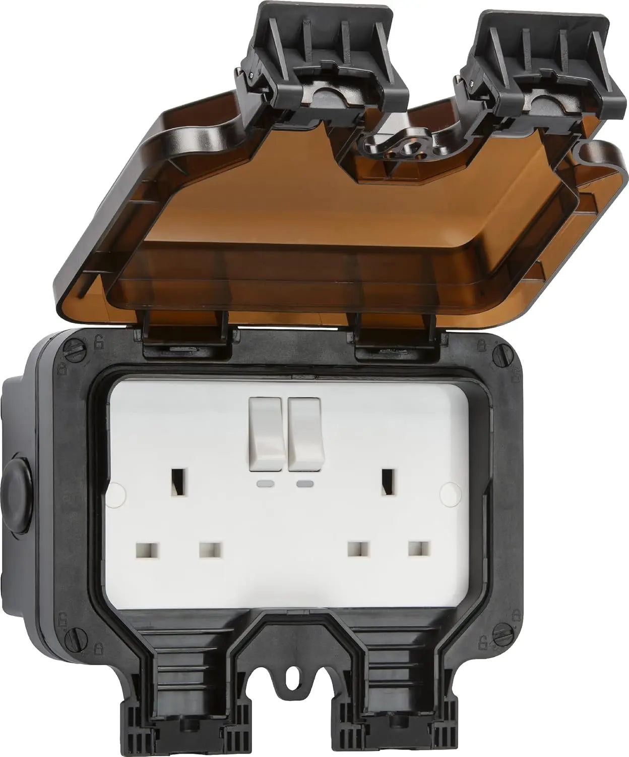 Knightsbridge Smart WiFi Outdoor Double Socket | IP66 | Alexa & Google | Black | OP9KW