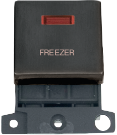 Click MiniGrid MINIGRID 20A DP SWITCH MODULE WITH NEON - MATT BRONZE - FREEZER – MD023BZ-FZ