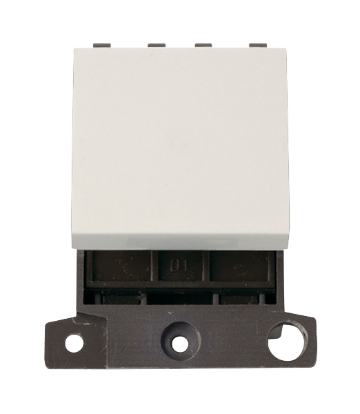 Click MiniGrid 20A 2 WAY RETRACTIVE SWITCH MODULE - POLAR WHITE (TWIN WIDTH MODULE SIZE) – MD204PW
