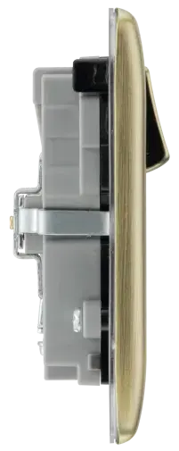 BG Nexus Metal USB Double Socket in Antique Brass with Black Inserts - NAB22U3B-01 BG (British General)