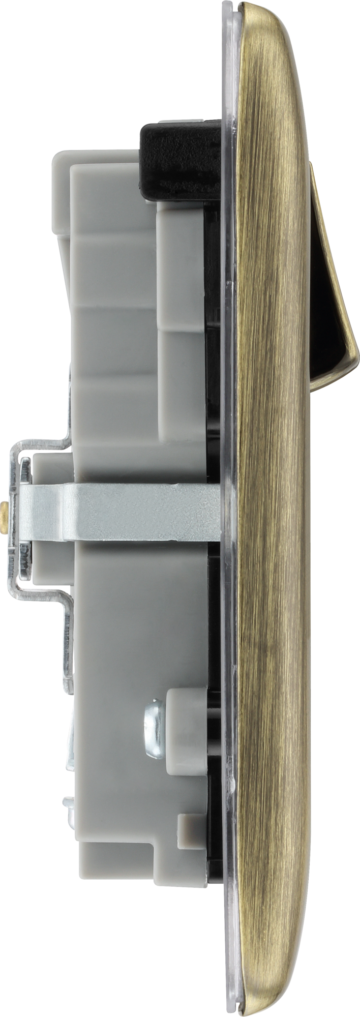 BG Nexus Metal USB USBC 45W Double Socket in Antique Brass with Black Insert NAB22UAC45B