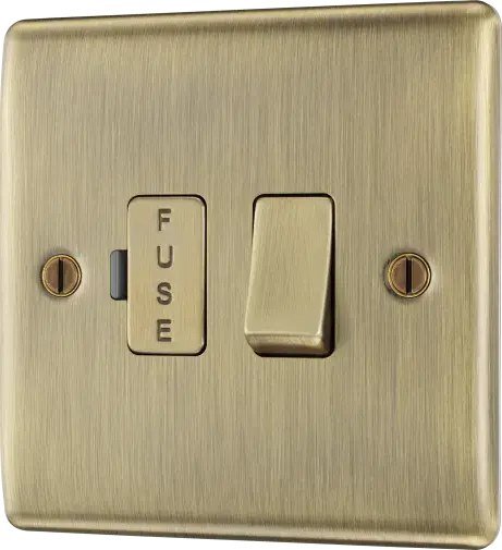 BG Nexus Metal Switched Fused Spur in Antique Brass- NAB50-01 BG (British General)