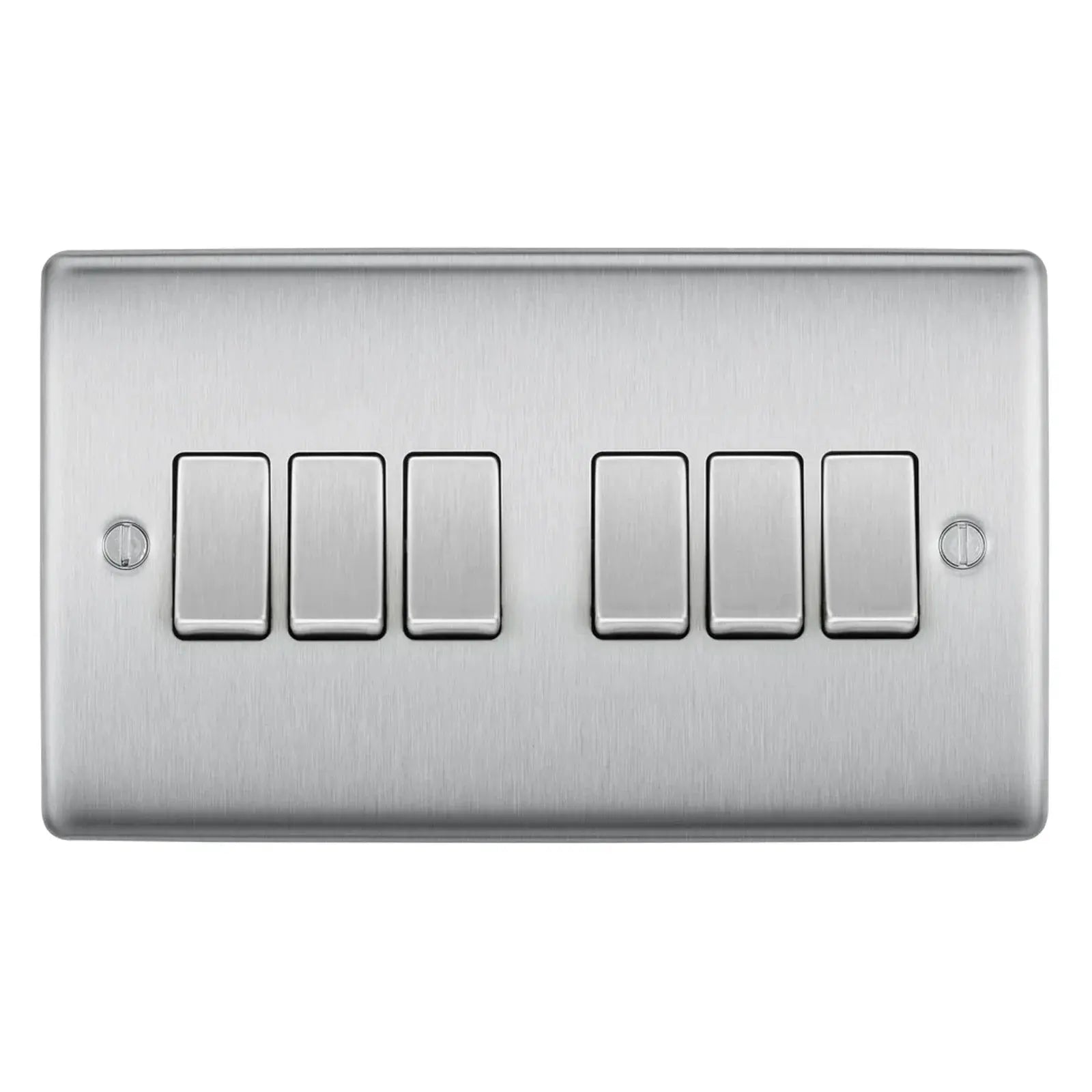 BG Nexus Brushed Steel Switches and Sockets with White Inserts – Full Range BG Nexus