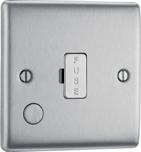 BG Nexus Metal Un-Switched Fused Spur with Flex Outlet in Brushed Steel - NBS55-01