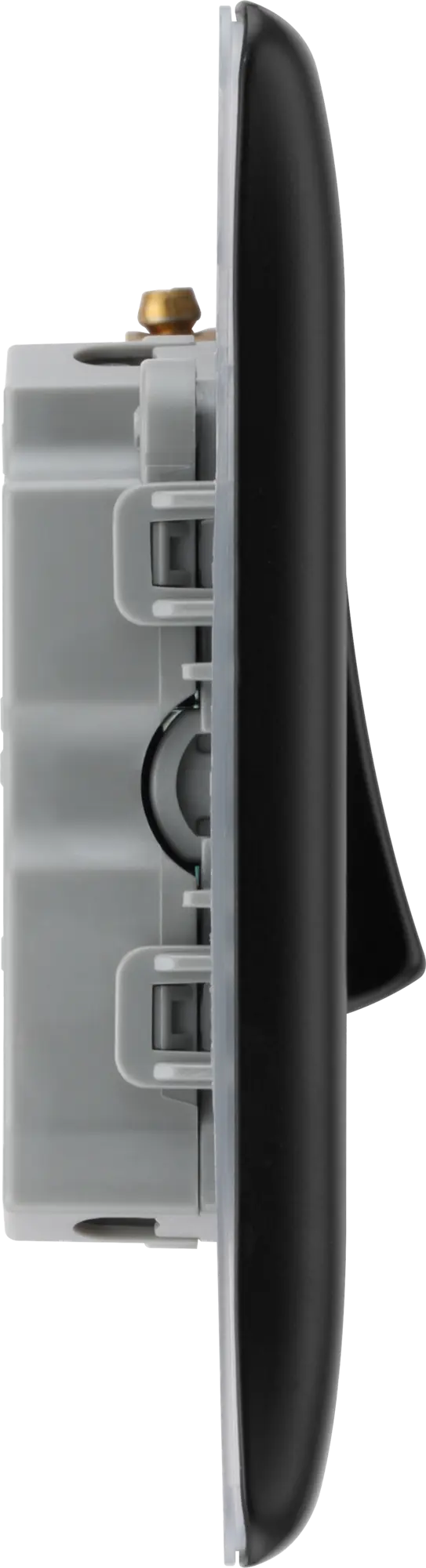 BG Nexus Metal Matt Black 3 Gang 20A 16AX 2 Way Plate Switch -NFB43
