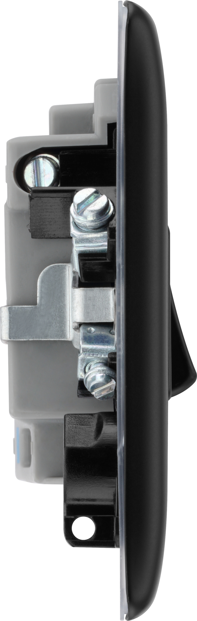 BG Nexus Metal Matt Black 13A Neon Switched Fused Spur Unit - NFB52