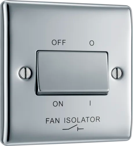 BG Nexus Metal Fan Isolator Switch in Polished Chrome - NPC15-01