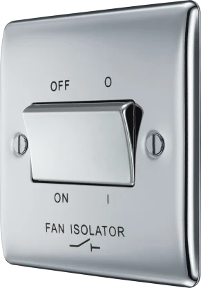 BG Nexus Metal Fan Isolator Switch in Polished Chrome - NPC15-01