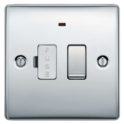BG Nexus Metal Switched Fused Spur with Neon in Polished Chrome - NPC52-01