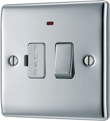 BG Nexus Metal Switched Fused Spur with Neon in Polished Chrome - NPC52-01
