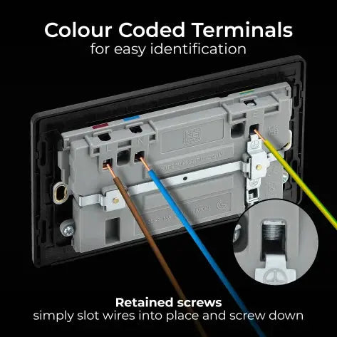BG Evolve Matt Blue PCDDB22UAC22B USB Double Socket 22W Type A & C USB BG (British General)