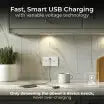 BG 13 Amp 2 Gang SP Switched Socket c/w USB A + C - 22W White BG (British General)
