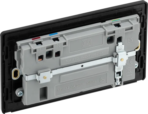 BG Evolve Matt Black PCDMB22UAC22B USB Double Socket 22W Type A & C USB