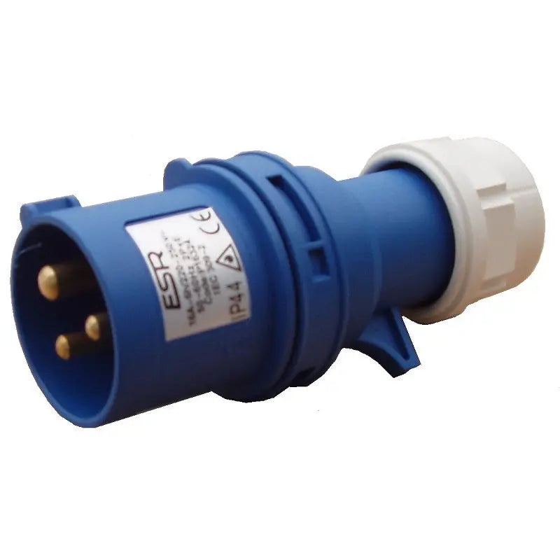 ESR Fast Fit Industrial Trailing Plug IP44 16 Amp 3 Pin P16324 Blue 2P + E ESR