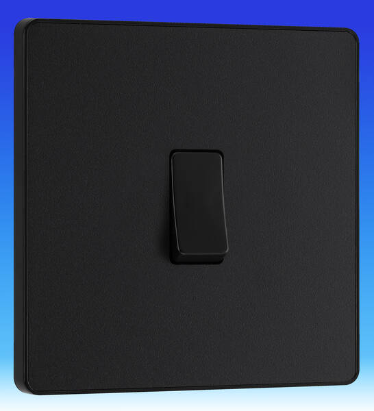 BG Evolve Matt Black Screwless Intermediate Light Switch PCDMB13B